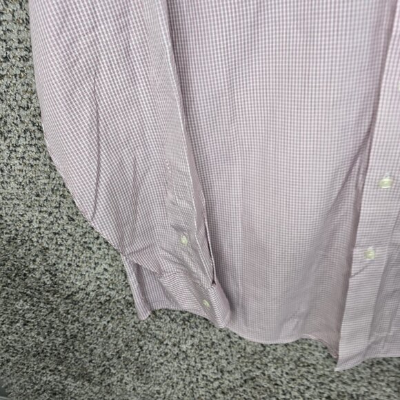 Jos A Bank Shirt Men's 17.5 36 Red Check Button Up Cotton‎ Pocket Barrel Career - Picture 2 of 7